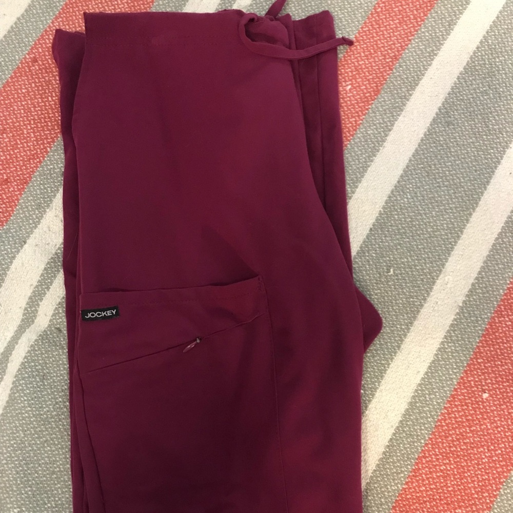 Jockey Drawstring Burgundy Scrub Pants